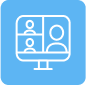Icon of laptop showing a video call