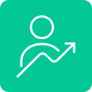 Icon of a user with an upward arrow